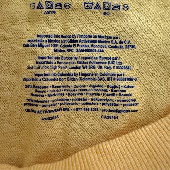 Gildan Wellington Recreation Coach Tee Yellow Regular - Picture 5 of 6